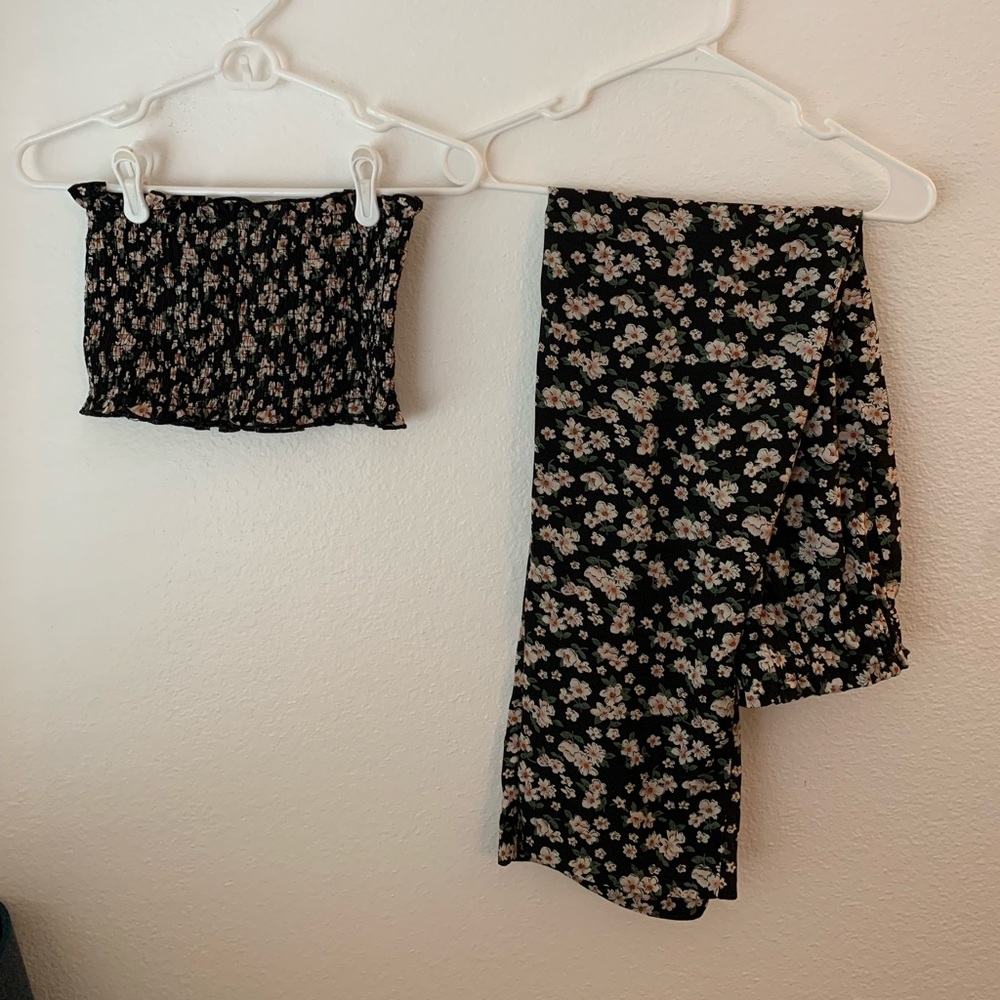 Matching tube top and flowy bottoms